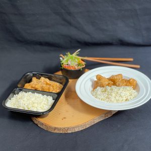 Malaysian Satay Chicken on White Rice