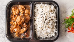 Chinese Honey Soy Chicken On White Rice