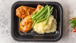 Honey Soy Chicken Drums with Potato Mash and Green Beans