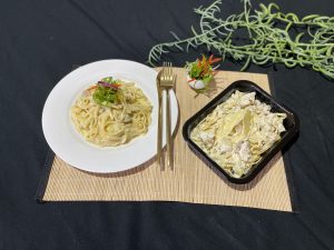Chicken and poaka bacon Fettuccine